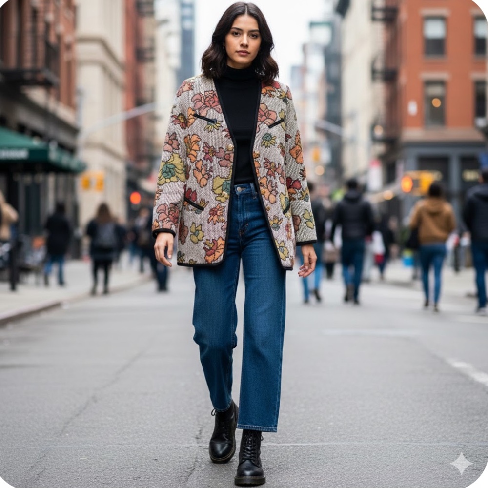 Simon Chang Floral Jacket/ Blazer with Elegant Design
